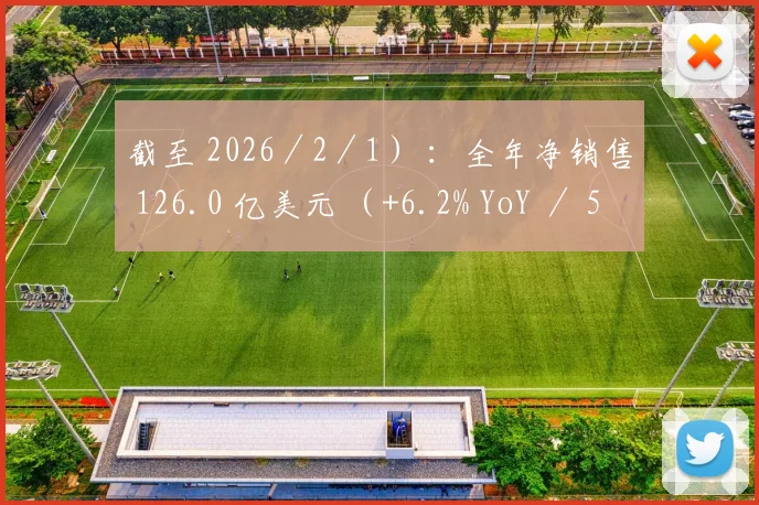 截至 2026／2／1） ：全年净销售 126.0 亿美元 （+6.2% YoY ／ 52 周同口径 +8.3%）